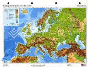 Kép: Európa domborzata és vizei A/4  (fixi tanulói munkalap)