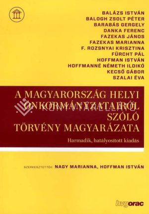 Kép: A Magyarország helyi önkormányzatairól szóló törvény magyarázata - Harmadik, hatályosított kiadás