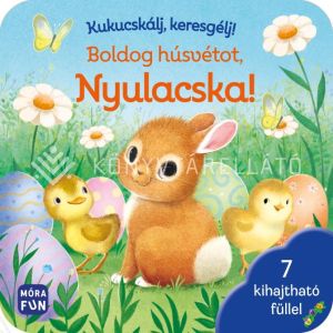 Kép: Kukucskálj, keresgélj! - Boldog húsvétot, Nyulacska!  - 7 kihajtható füllel - lapozó