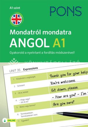 Kép: PONS Mondatról mondatra Angol A1 - Online feladatokkal