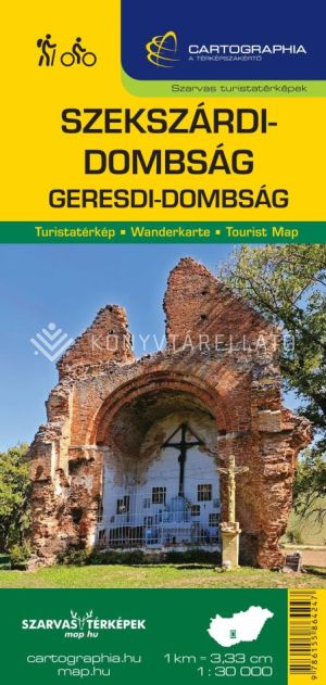 Kép: Szekszárdi-dombság, Geresdi-dombság turista-és kerékpáros térkép